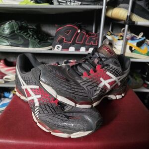 🔥 ASICS Men's Nimbus 17 Size 16 Black Red Running Shoes